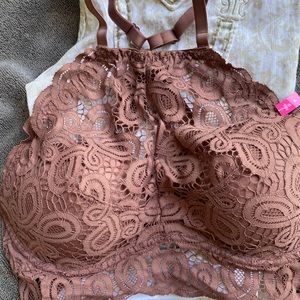 NWT Pink by Victoria secret lace bralette size medium dusty mauve